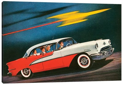 1955 Oldsmobile Magazine Advert Detail Canvas Art Print - The Advertising Archives