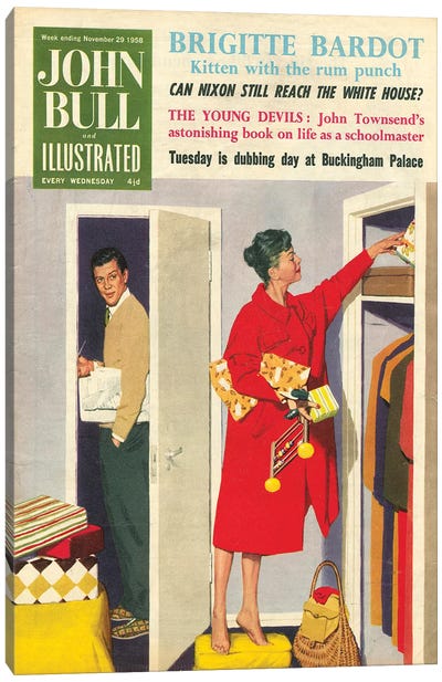 1958 John Bull Magazine Cover Canvas Art Print - Historical Fashion Art