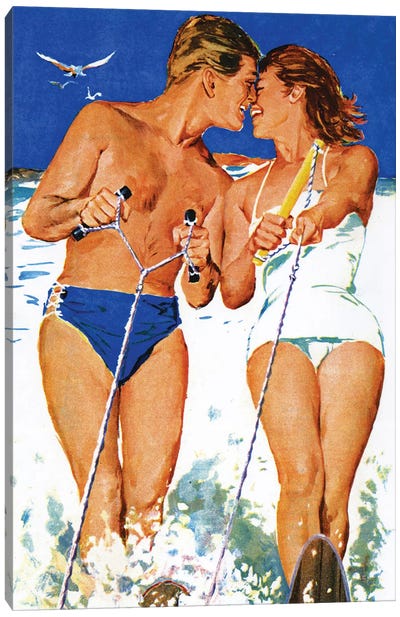 1960 UK Women's Magazine Plate Canvas Art Print - Women's Swimsuit & Bikini Art