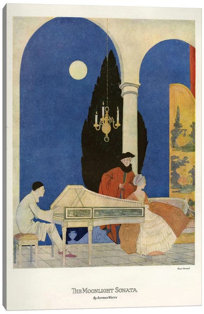 1920s The Moonlight Sonata Magazine Plate Canvas Art Print - Piano Art