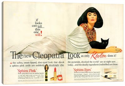 1962 Revlon Cosmetics Magazine Advert Canvas Art Print - Historical Fashion Art