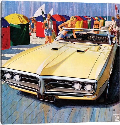 1968 Pontiac Magazine Advert Detail Canvas Art Print - The Advertising Archives