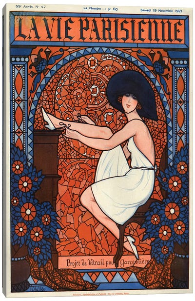 1921 La Vie Parisienne Magazine Cover Canvas Art Print - The Advertising Archives