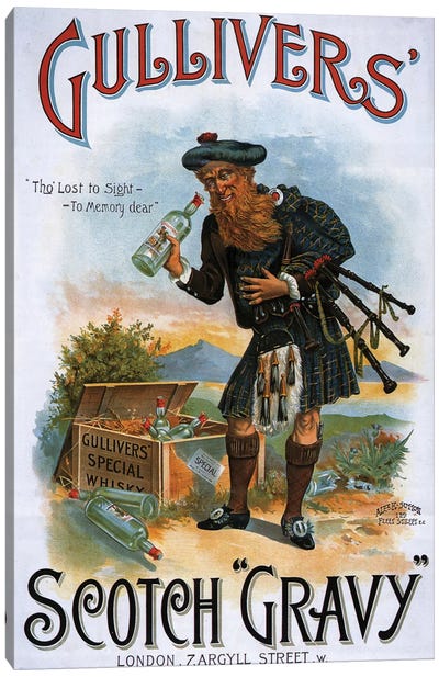 1899 Gulliver's Whisky Advert Canvas Art Print