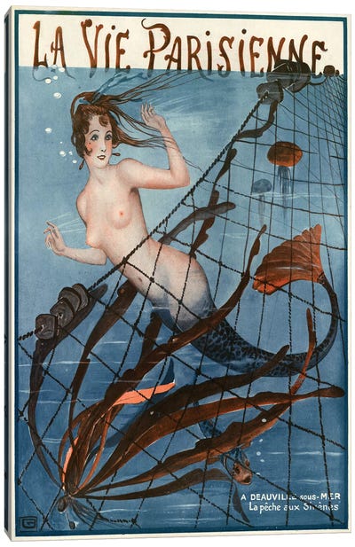 1921 La Vie Parisienne Magazine Cover Canvas Art Print - Mermaid Art