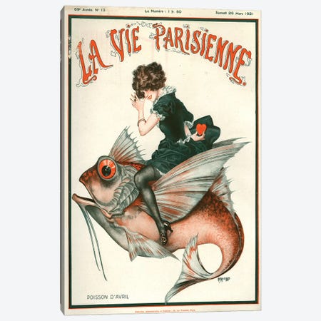 1921 La Vie Parisienne Magazine Cover Canvas Print #TAA53} by The Advertising Archives Canvas Art
