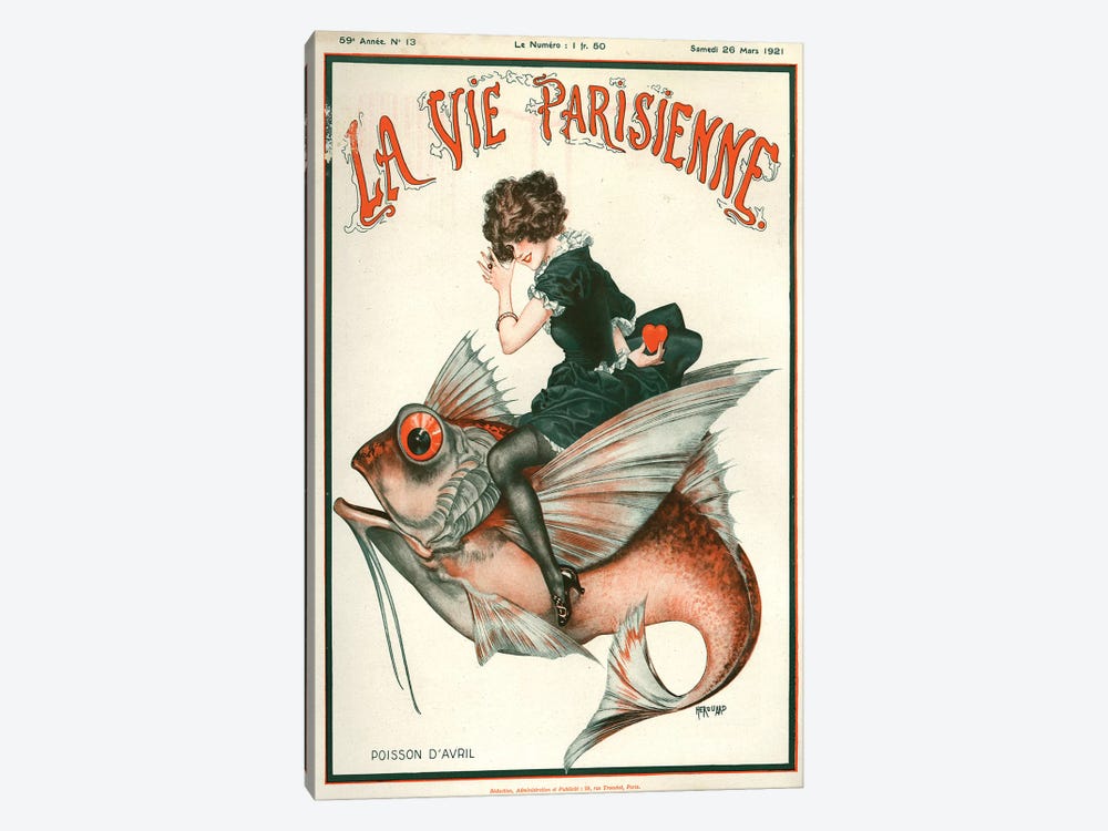 1921 La Vie Parisienne Magazine Cover by The Advertising Archives 1-piece Canvas Art Print