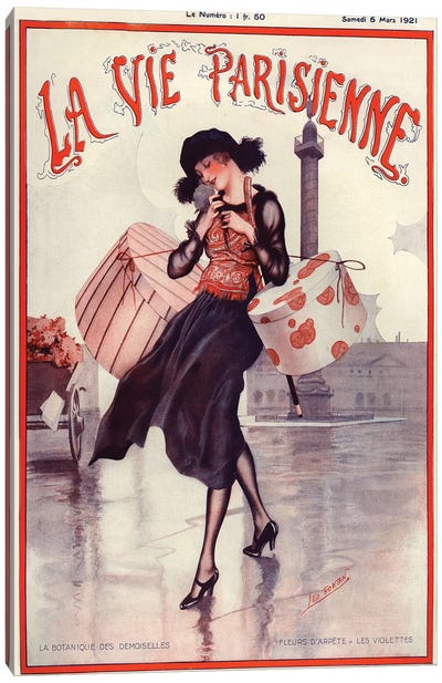 1921 La Vie Parisienne Magazine Cover Canvas Art Print - Shopping Art