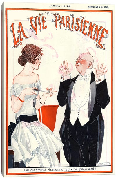 1921 La Vie Parisienne Magazine Cover Canvas Art Print - Art Deco