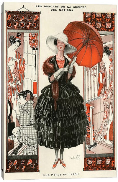 1921 La Vie Parisienne Magazine Plate Canvas Art Print - Historical Fashion Art