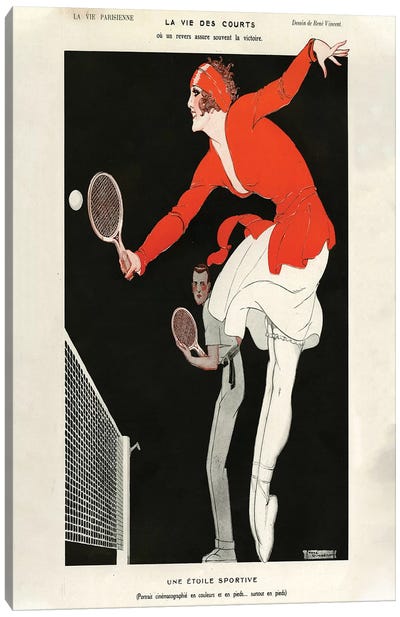 1921 La Vie Parisienne Magazine Plate Canvas Art Print - Tennis Art
