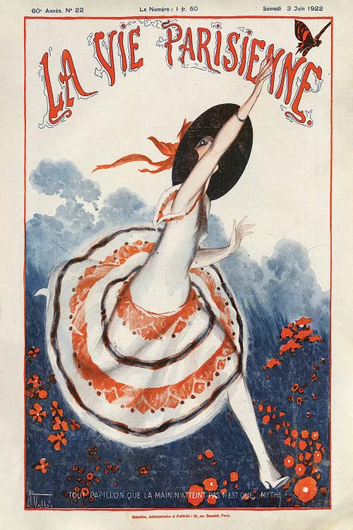 1922 La Vie Parisienne Magazine Cover by Armand Vallee wall art