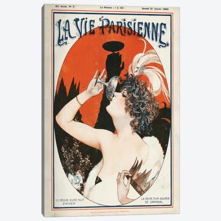 1922 La Vie Parisienne Magazine Cover Canvas Print #TAA64} by Cheri Herouard Canvas Wall Art