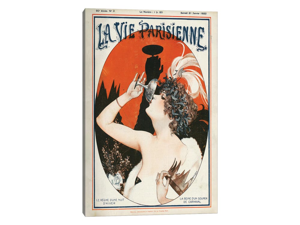 1922 La Vie Parisienne Magazine Cove - Canvas Artwork | Cheri Herouard