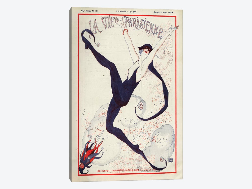 1922 La Vie Parisienne Magazine Cover by Georges Leonnec 1-piece Canvas Art