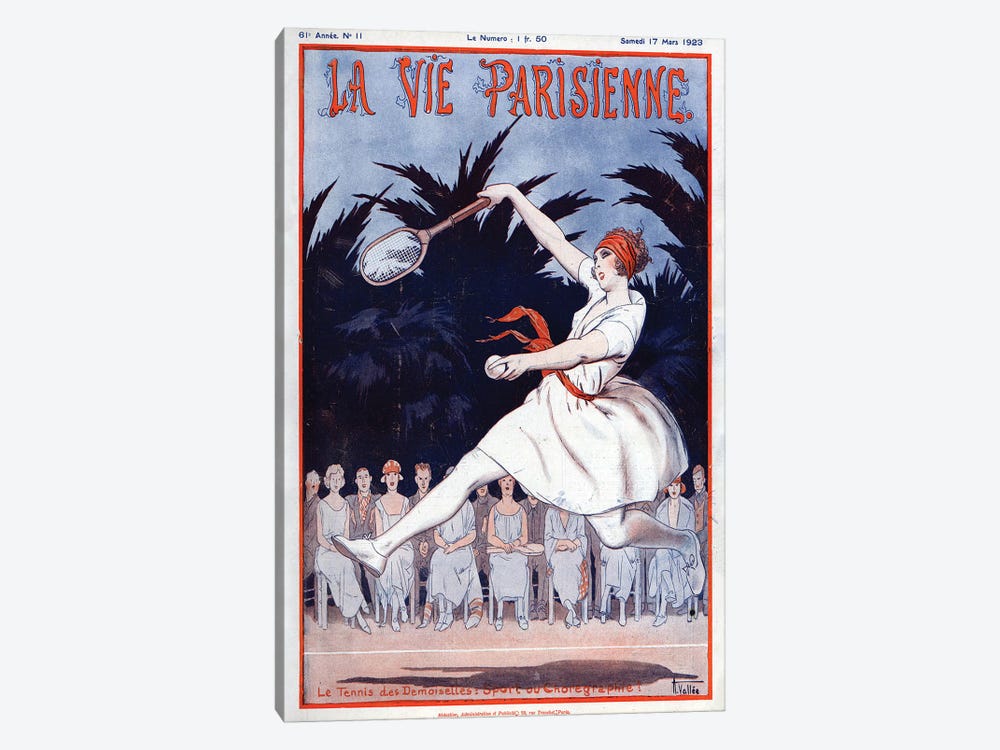 1923 La Vie Parisienne Magazine Cover by Armand Vallee 1-piece Canvas Wall Art