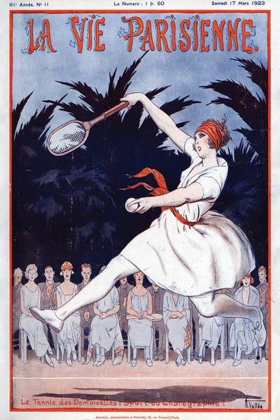 Tennis: 1923 La Vie Parisienne VIII Cover by Armand Vallee