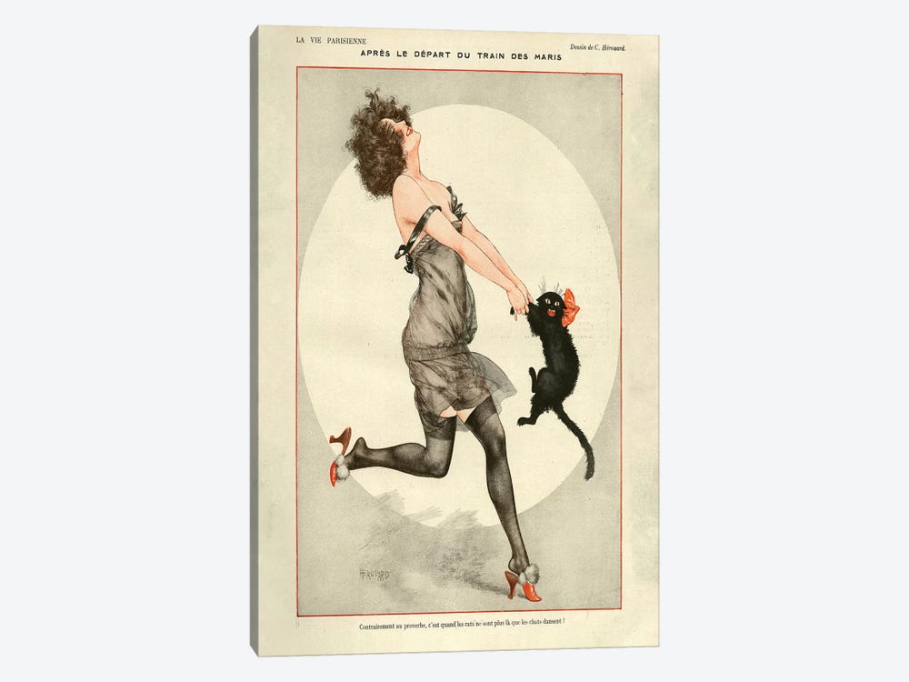 1923 La Vie Parisienne Magazine Plate by Cheri Herouard 1-piece Canvas Wall Art
