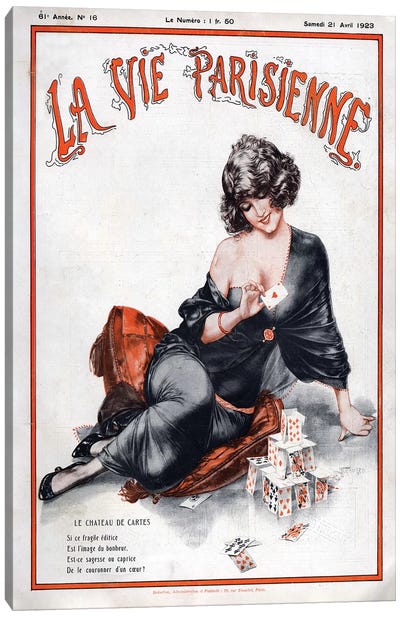 1923 La Vie Parisienne Magazine Plate Canvas Art Print - Historical Fashion Art