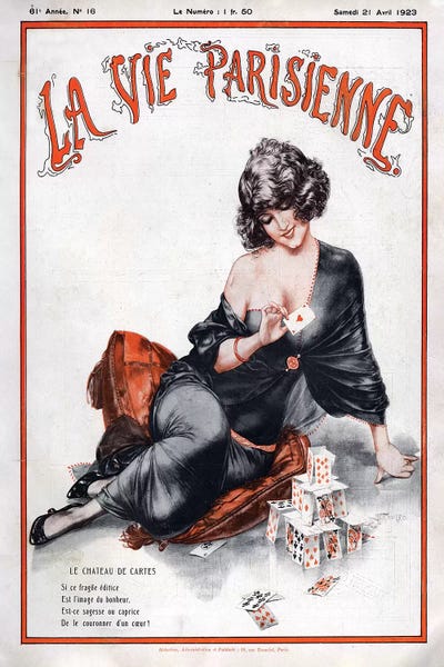 Cards & Board Games: 1923 La Vie Parisienne V Plate by Cheri Herouard