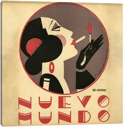 1923 Nuevo Mundo Magazine Cover Canvas Art Print - Art Deco