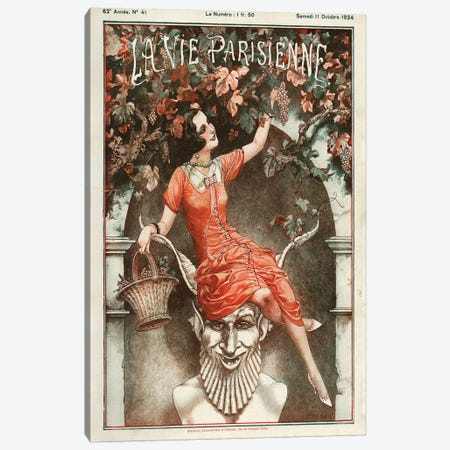1924 La Vie Parisienne Magazine Cover Canvas Print #TAA91} by Cheri Herouard Canvas Art