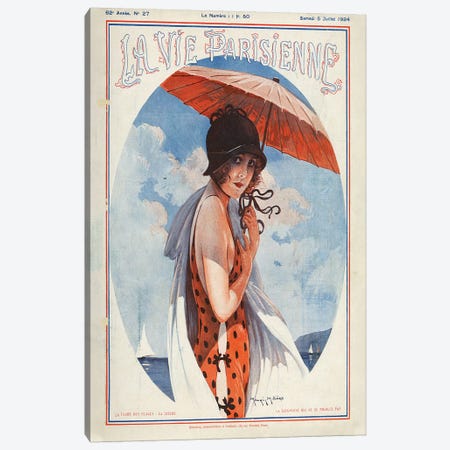 1924 La Vie Parisienne Magazine Cover Canvas Print #TAA96} by Maurice Milliere Canvas Art Print