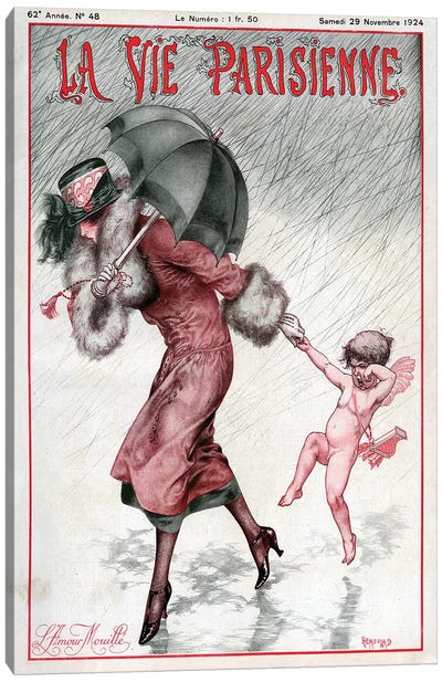 1924 La Vie Parisienne Magazine Cover Canvas Art Print - Historical Fashion Art