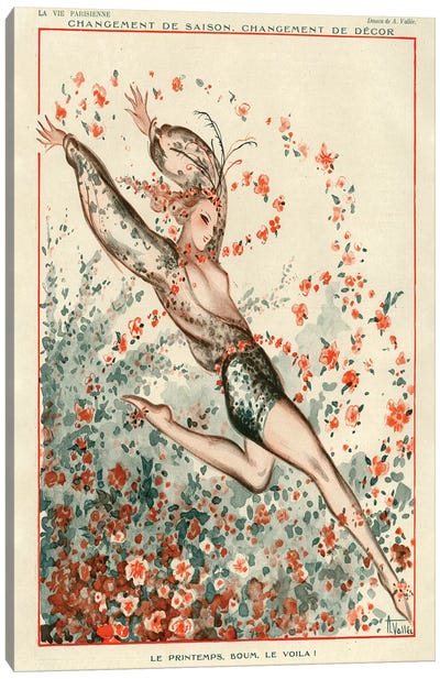 1924 La Vie Parisienne Magazine Plate Canvas Art Print - Historical Fashion Art