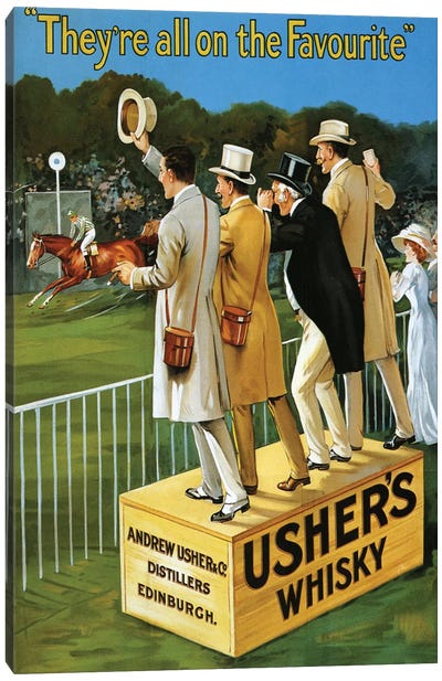 1911 Usher's Whisky Advert Canvas Art Print