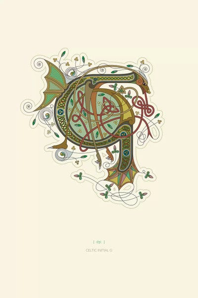 G Celtic Initial by Thoth Adan art print
