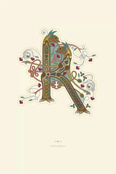 Thoth Adan: K Celtic Initial by Thoth Adan