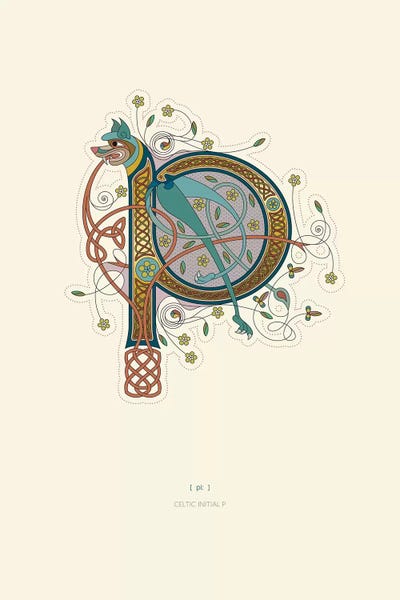 Thoth Adan: P Celtic Initial by Thoth Adan