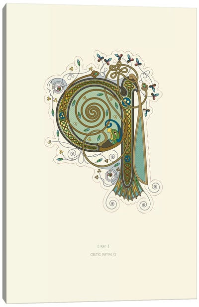 Q Celtic Initial Canvas Art Print - Thoth Adan