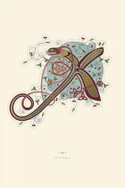 Thoth Adan: X Celtic Initial by Thoth Adan