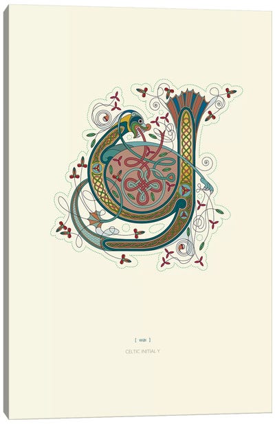 Y Celtic Initial Canvas Art Print - Letter Y