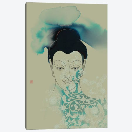 Blue Buddha Shakyamuni Canvas Print #TAD14} by Thoth Adan Canvas Artwork