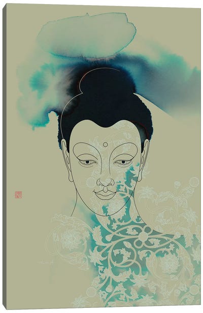 Blue Buddha Shakyamuni Canvas Art Print - Buddhism Art