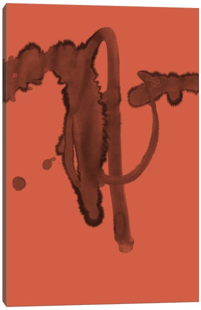 Koi Movement Canvas Art Print - Red Abstract Art
