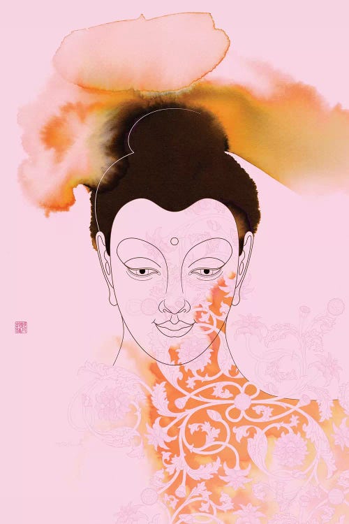Pink Buddha Shakyamuni by Thoth Adan wall art