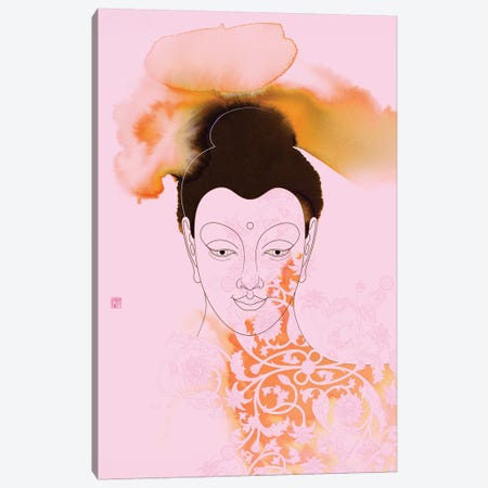 Pink Buddha Shakyamuni Canvas Print #TAD78} by Thoth Adan Art Print