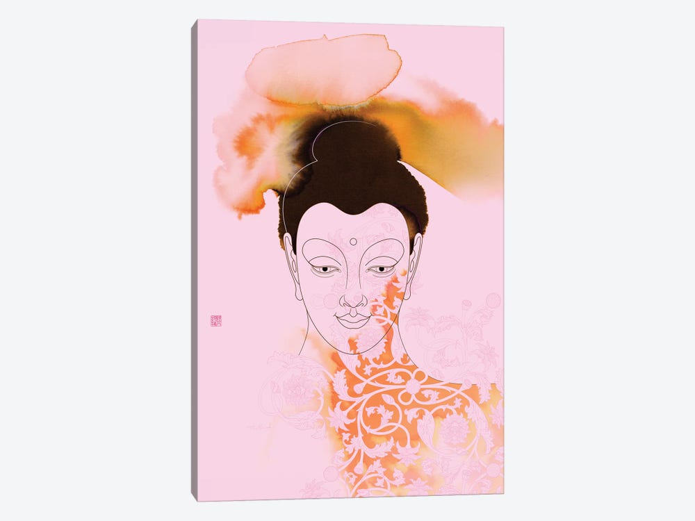 Pink Buddha Shakyamuni by Thoth Adan 1-piece Canvas Artwork