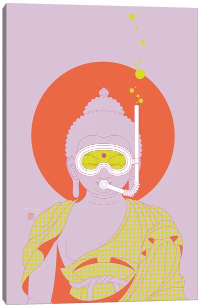 Take A Deep Breath! (Pop Art Version) Canvas Art Print - Buddha