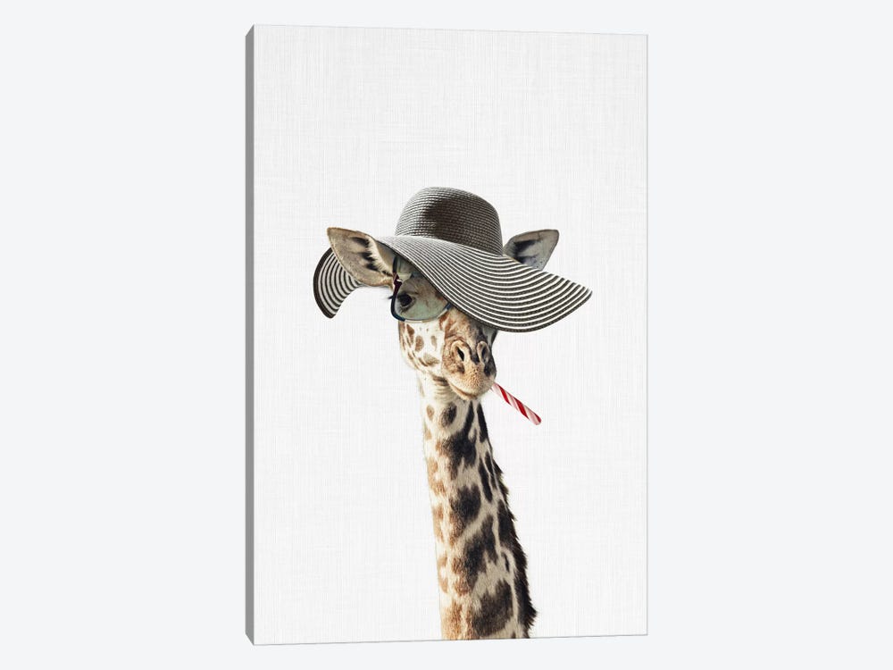 Giraffe Dressed In A Hat by Tai Prints 1-piece Art Print