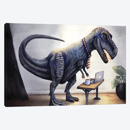 Consultant T-Rex Canvas Print #TAK11} by Tim Andraka Canvas Art