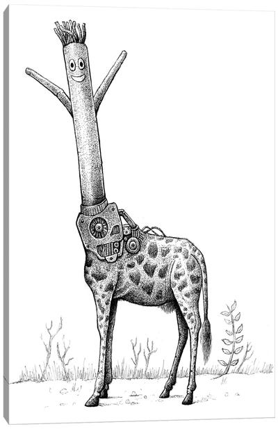 Cyborg Giraffe Canvas Art Print - Friendly Mythical Creatures