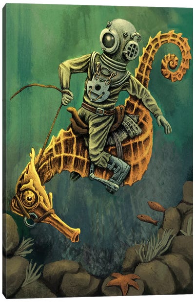 Deep Sea Rodeo Canvas Art Print - Extreme Sports Art