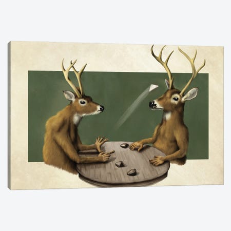 Deer Games Canvas Print #TAK24} by Tim Andraka Canvas Art