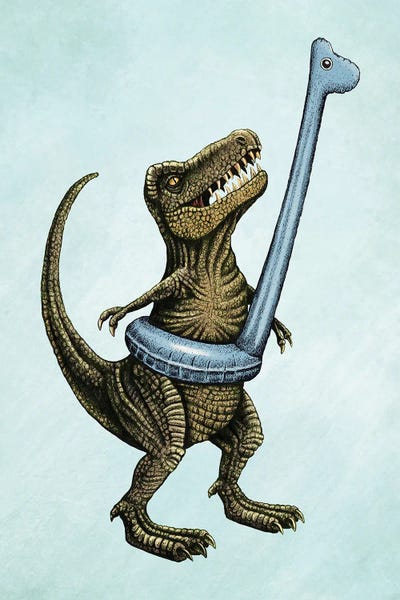 Dinosaur Floatie by Tim Andraka canvas print