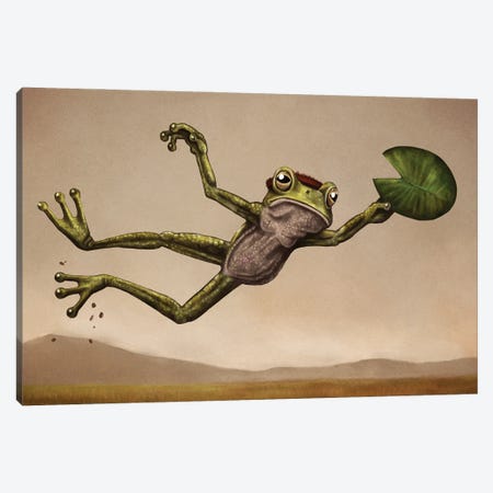 Disc Frog Canvas Print #TAK27} by Tim Andraka Canvas Art